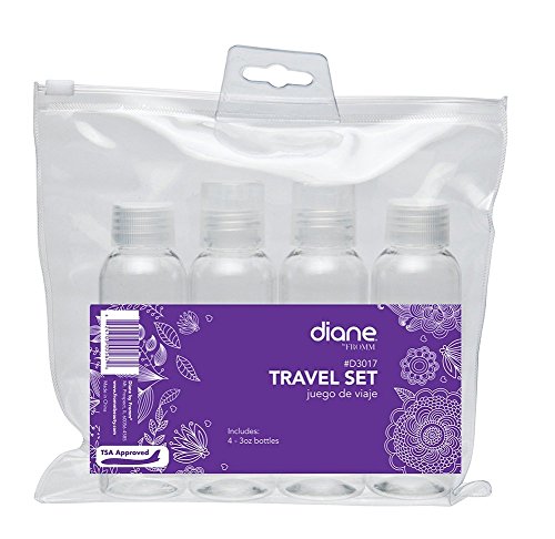 DIANE D3017 BOTTLE TRAVEL POUCH (4 OF 3OZ, 2 TWIST, 2 DISC)