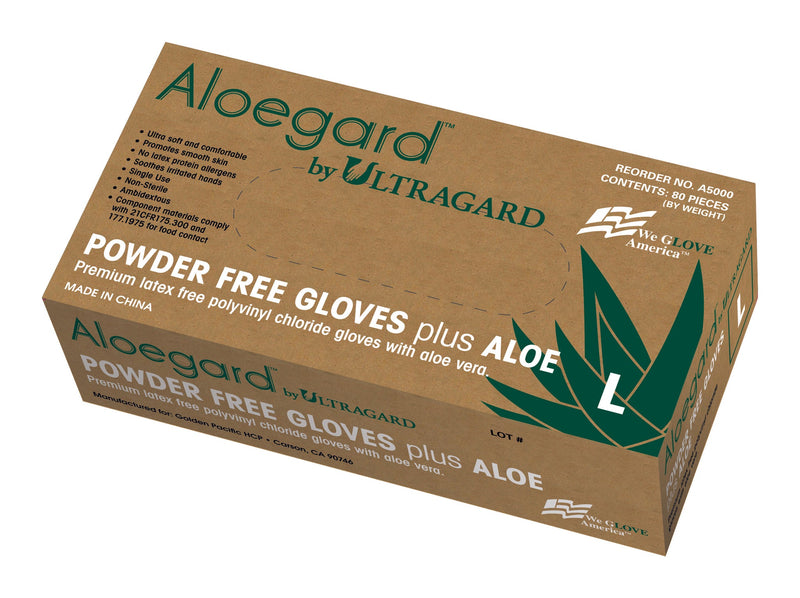 ALOEGARD A5000-S ALOE VINYL GLOVES 100/PK