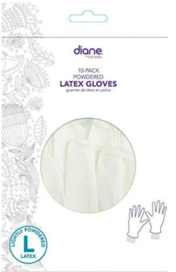 DIANE LATEX POWDER GLOVES 10/PK